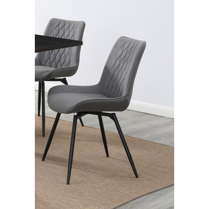 Coaster - Upholstered Tufted Swivel Dining Chairs (Set Of 2) in Gray/Gunmetal