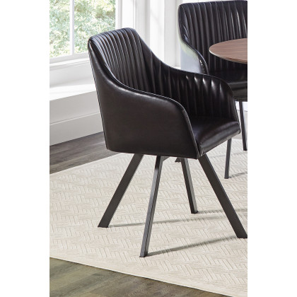 Coaster - Tufted Sloped Arm Swivel Dining Chair
