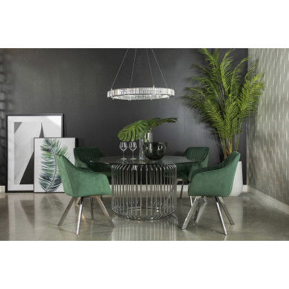 Coaster Veena Channeled Back Swivel Dining Chair - Green