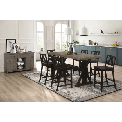 Coaster - Bairn Counter Height Stools With Low Back (Set Of 2) in Black Sand