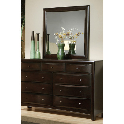 Coaster - Phoenix Square Dresser Mirror in Cappuccino