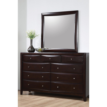 Coaster - Phoenix Square Dresser Mirror in Cappuccino