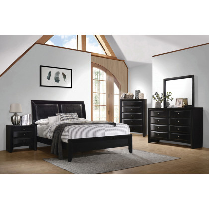 Coaster Briana Eastern King Upholstered Panel Bed - Black
