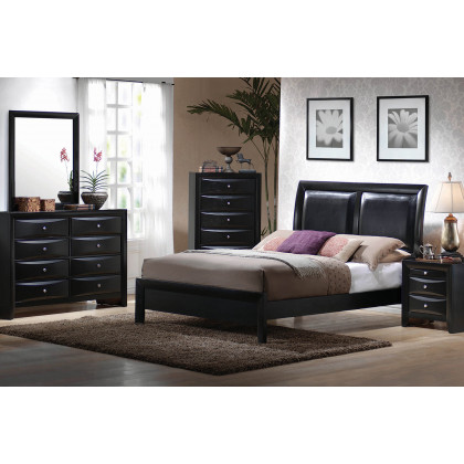 Coaster Briana Queen Upholstered Panel Bed - Black