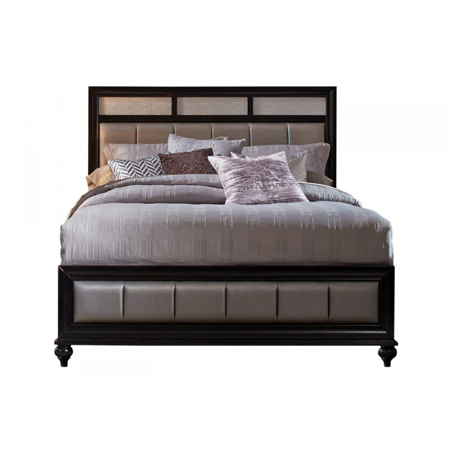 Coaster Barzini California King Upholstered Bed - Black/Gray