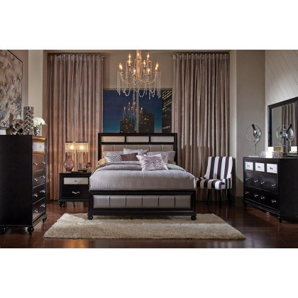 Coaster Barzini California King Upholstered Bed - Black/Gray