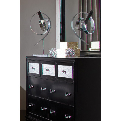 Coaster Barzini 7-Drawer Rectangular Dresser - Black