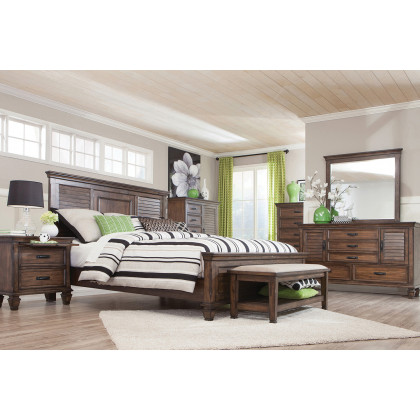 Coaster Franco Eastern King Storage Bed - Burnished Oak