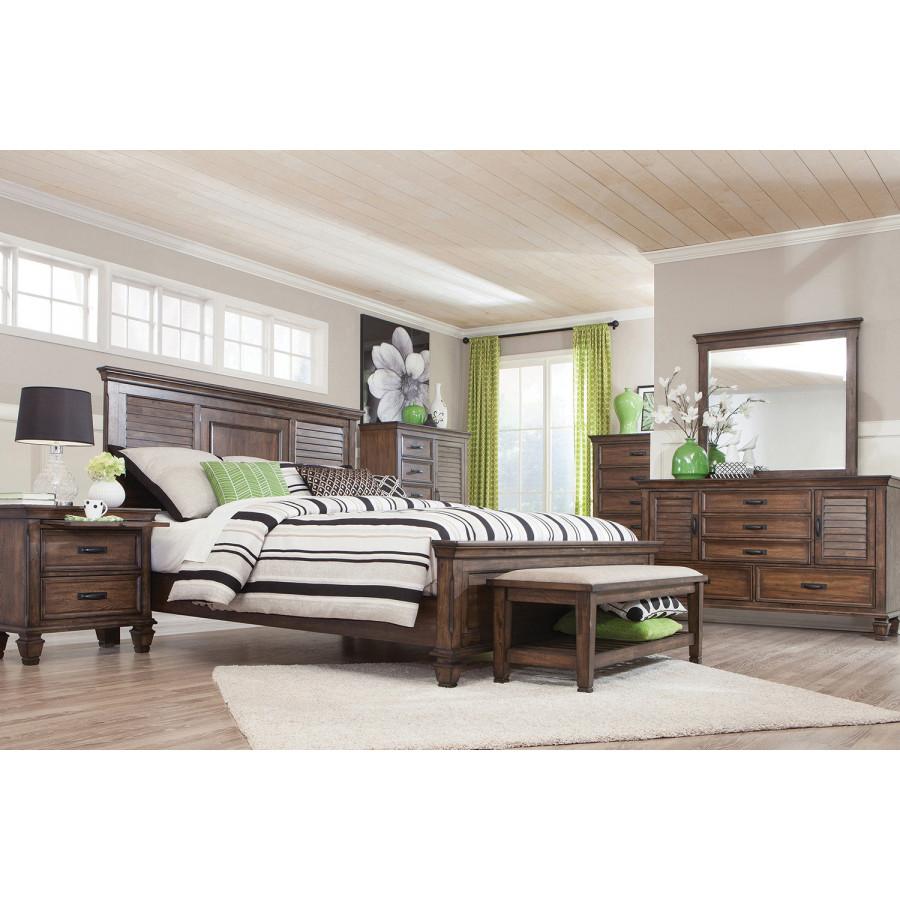 Coaster Franco California King Panel Bed - Burnished Oak