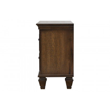 Coaster - 2-Drawer Nightstand With Pull Out Tray in Burnished Oak