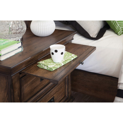 Coaster - 2-Drawer Nightstand With Pull Out Tray in Burnished Oak