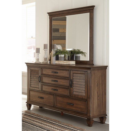 Coaster Franco Rectangular Mirror - Burnished Oak