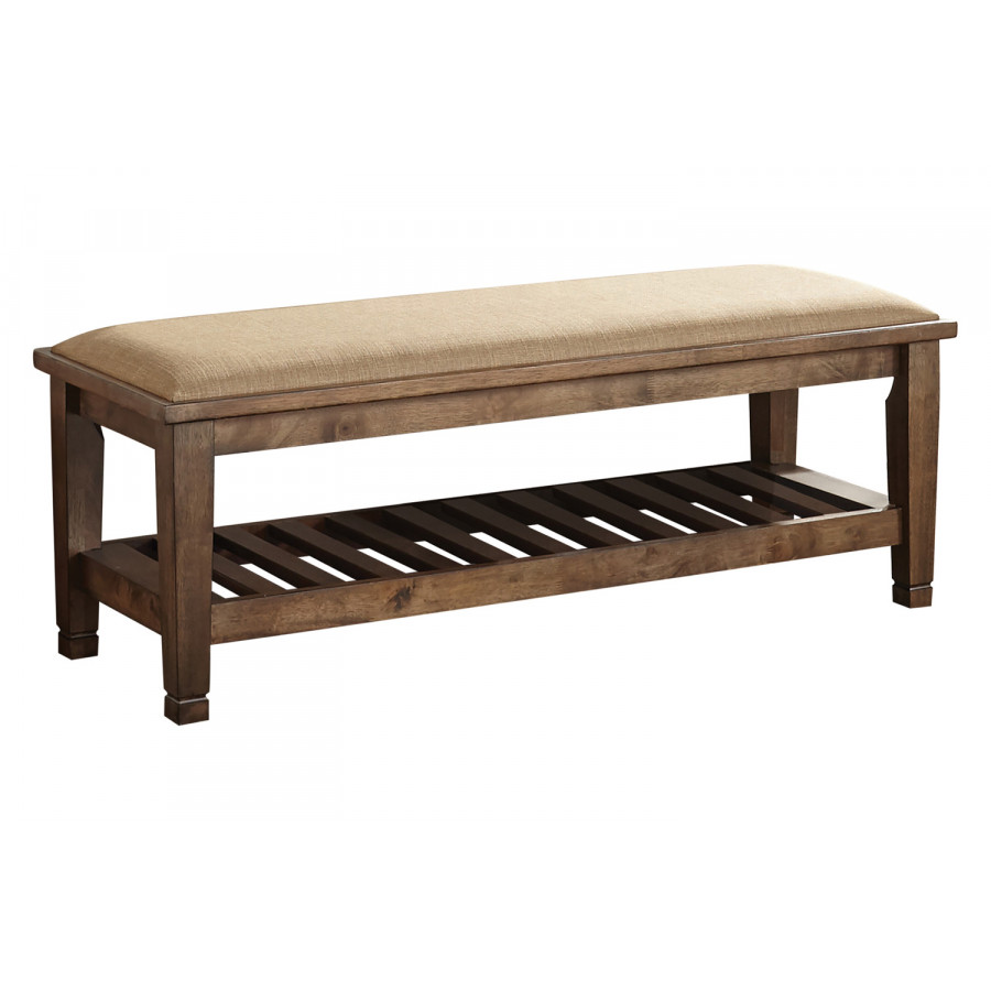 Coaster - Bench With Lower Shelf in Beige/Burnished Oak