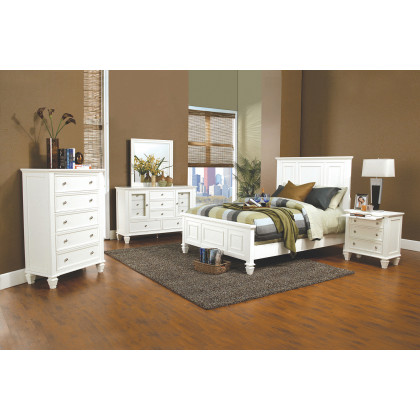 Coaster Sandy Beach Queen Panel Bed with High Headboard - White