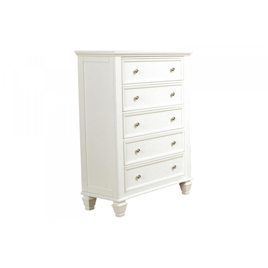 Coaster Sandy Beach 5-Drawer Rectangular Chest - White