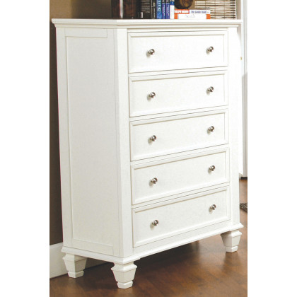 Coaster Sandy Beach 5-Drawer Rectangular Chest - White