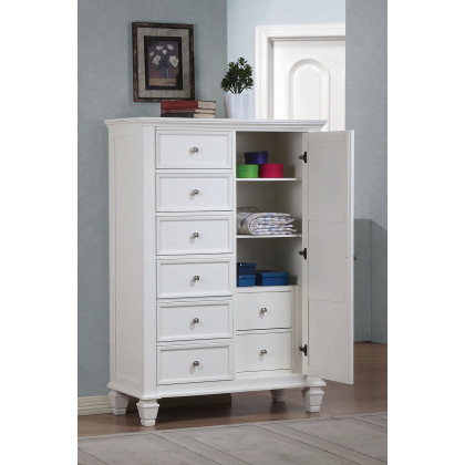 Coaster Sandy Beach 8-Drawer Man'S Chest Storage - White
