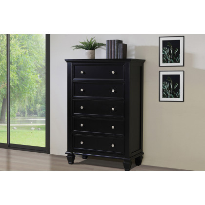 Coaster Sandy Beach 5-Drawer Chest - Black