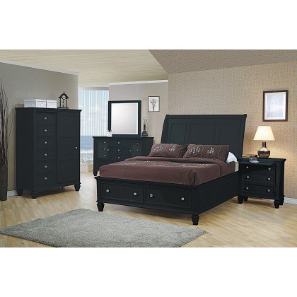 Coaster Sandy Beach California King Storage Sleigh Bed - Black