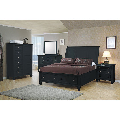 Coaster Sandy Beach Queen Storage Sleigh Bed - Black