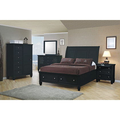 Coaster Sandy Beach Queen Storage Sleigh Bed - Black