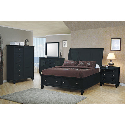 Coaster Sandy Beach Queen Storage Sleigh Bed - Black