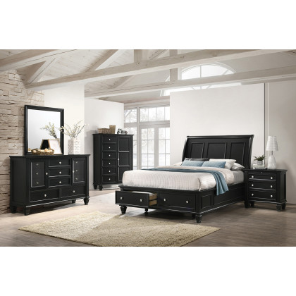 Coaster Sandy Beach Queen Storage Sleigh Bed - Black