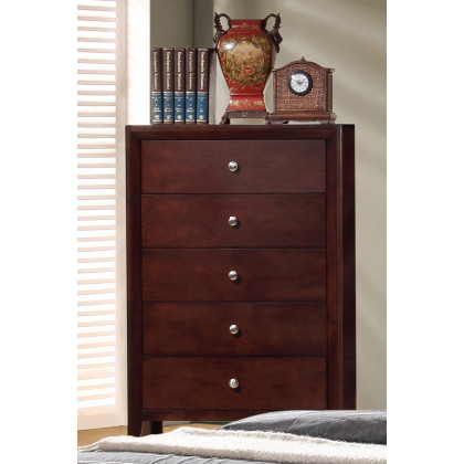 Coaster - Serenity Rectangular 5-Drawer Chest in Rich Merlot