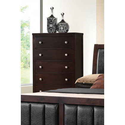 Coaster Carlton Queen Upholstered Bed - Cappuccino/Black