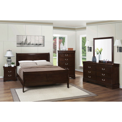 Coaster Louis Philippe Queen Panel Sleigh Bed - Cappuccino