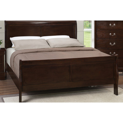 Coaster Louis Philippe Queen Panel Sleigh Bed - Cappuccino