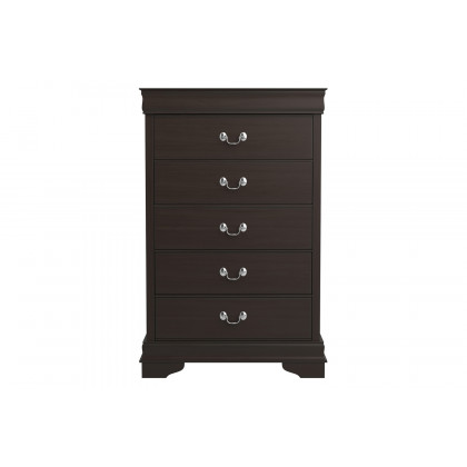Coaster Louis Philippe 5-Drawer Chest with Silver Bails - Cappuccino