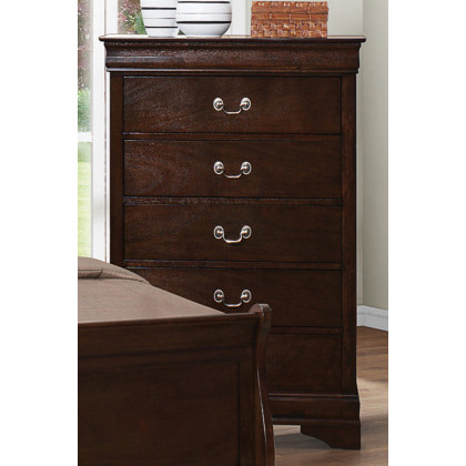 Coaster Louis Philippe 5-Drawer Chest with Silver Bails - Cappuccino