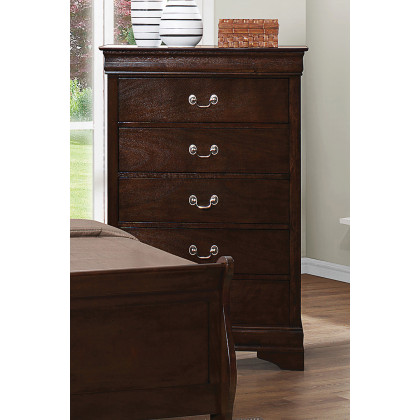 Coaster Louis Philippe 5-Drawer Chest with Silver Bails - Cappuccino