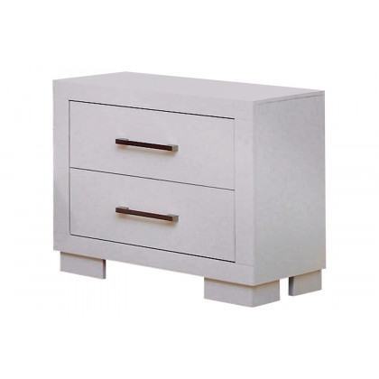 Coaster Jessica Eastern King Platform Bed with Rail Seating - White