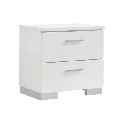Coaster Felicity Eastern King Panel Bed with Led Lighting - Glossy White