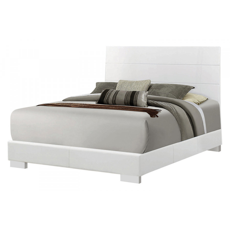 Coaster Felicity California King Panel Bed - Glossy White