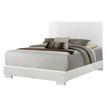 Coaster Felicity California King Panel Bed - Glossy White