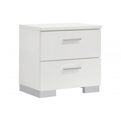 Coaster Felicity California King Panel Bed - Glossy White