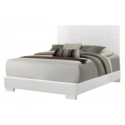Coaster Felicity California King Panel Bed - Glossy White