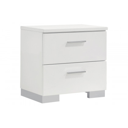 Coaster Felicity Queen Panel Bed - Glossy White