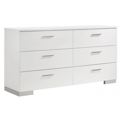 Coaster Felicity Queen Panel Bed - Glossy White