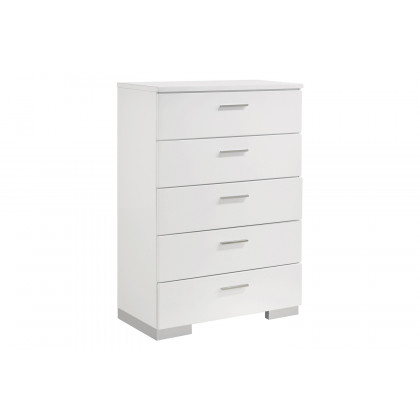 Coaster Felicity Queen Panel Bed - Glossy White
