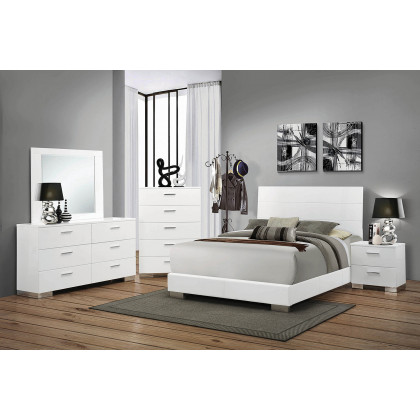 Coaster Felicity Queen Panel Bed - Glossy White