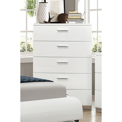 Coaster - Felicity 5-Drawer Chest in Glossy White