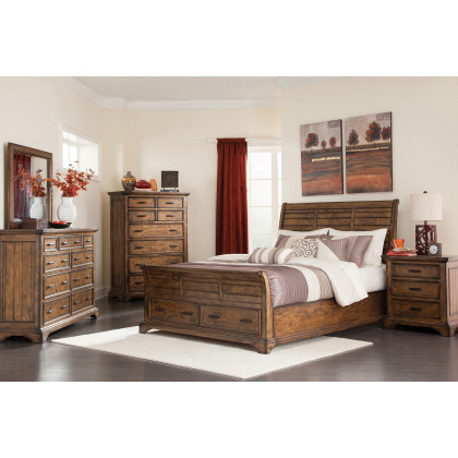 Coaster Elk Grove Queen Storage Bed - Vintage Bourbon
