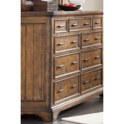 Coaster - Elk Grove 9-Drawer Dresser With Jewelry Tray in Vintage Bourbon