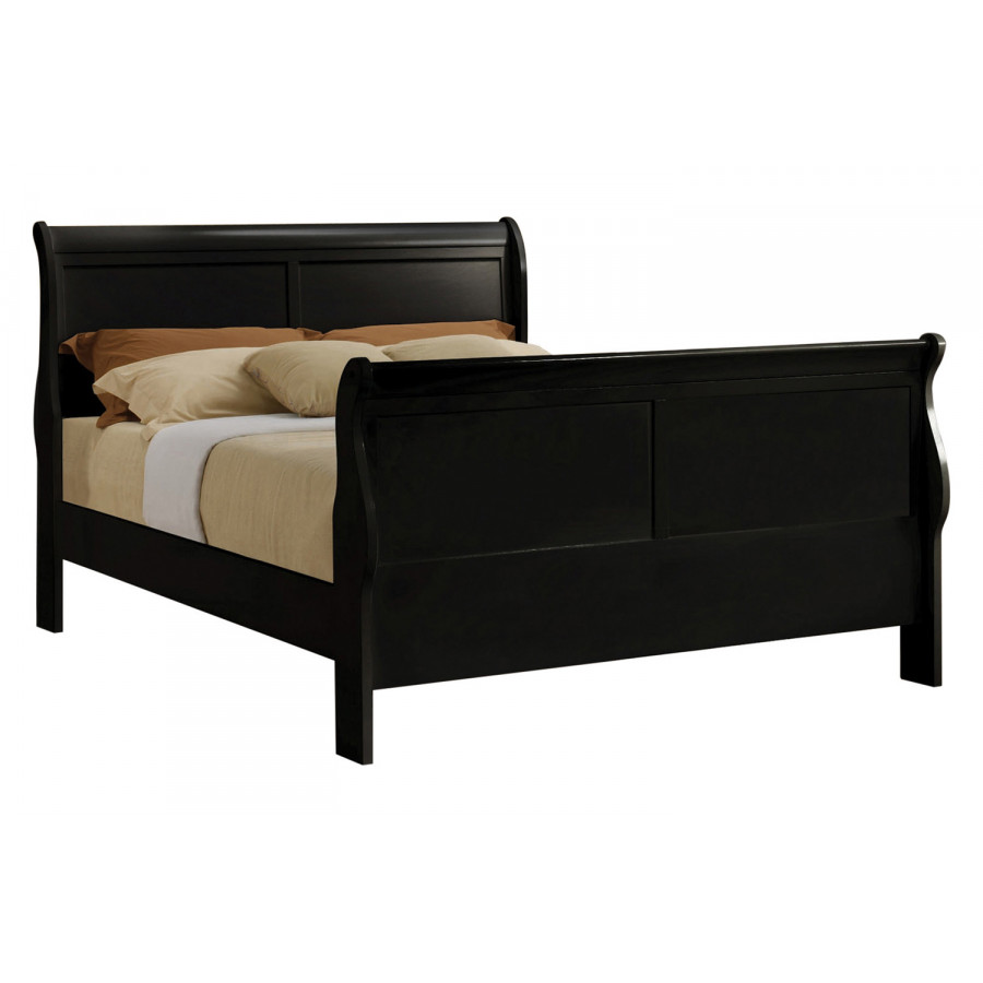 Coaster Santee Louis Philippe Twin Sleigh Panel Bed - Black