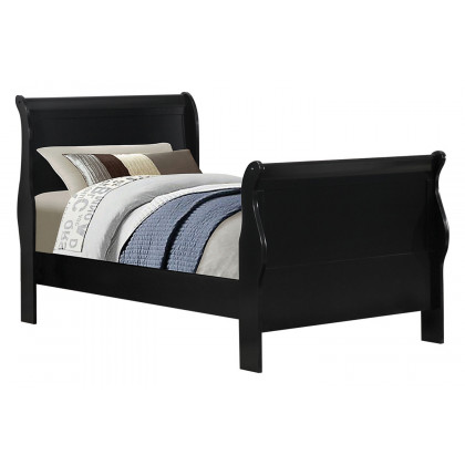 Coaster Santee Louis Philippe Twin Sleigh Panel Bed - Black
