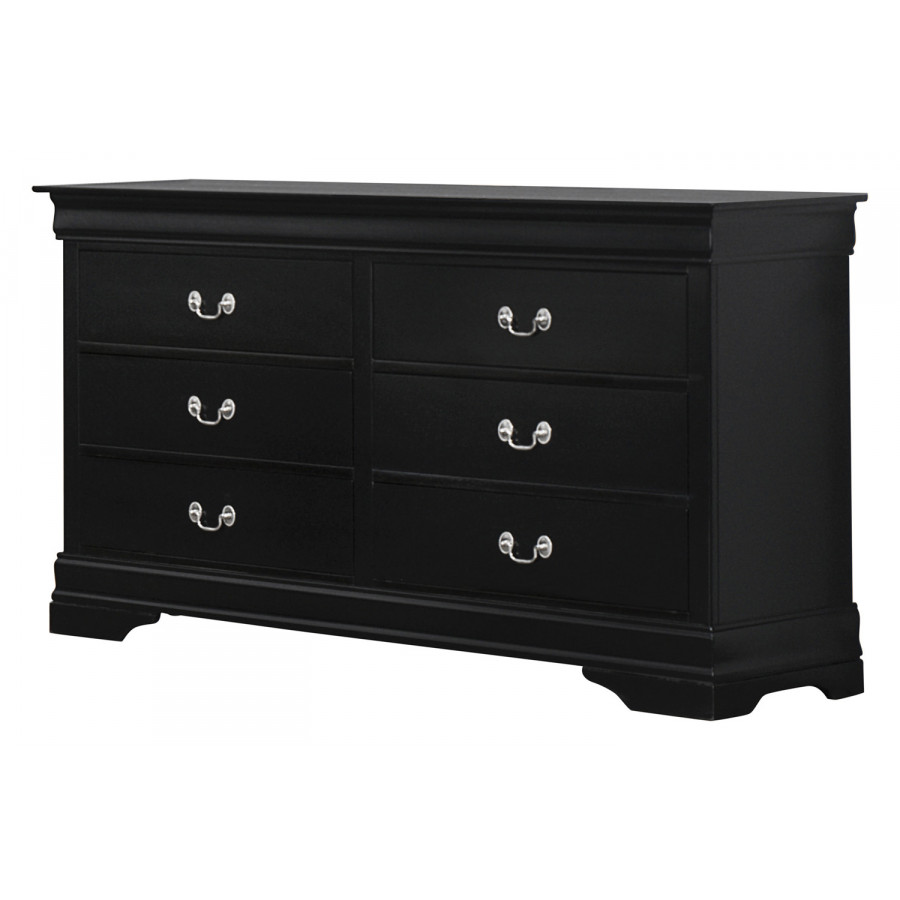 Coaster - Louis Philippe Rectangular 6-Drawer Dresser in Black